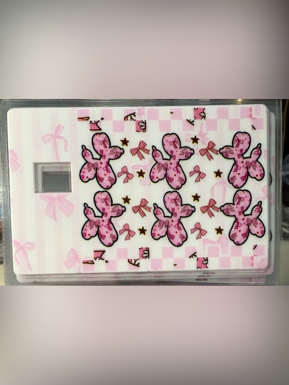 Pink Balloon Dog Card Skin